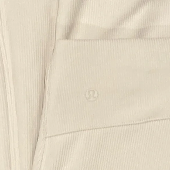 Lululemon Bone Brushed Softstreme Ribbed Zip Flared Pant | Size 8, 32.5” Inseam - Picture 5 of 6
